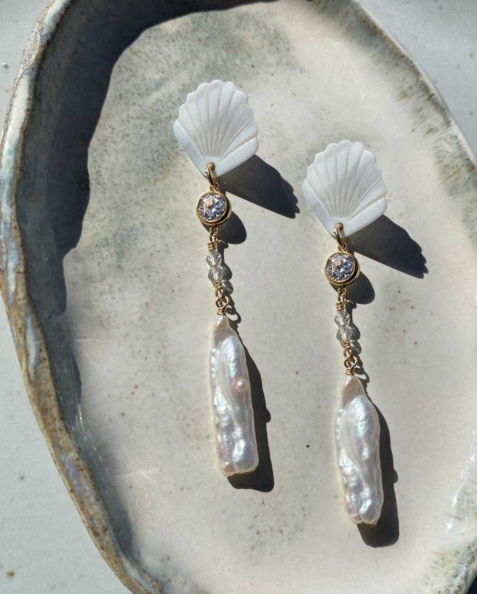 Aphrodite Mother of Pearl Chandelier EarringsEarrings14k Gold FilledAngela Wozniak Jewellery