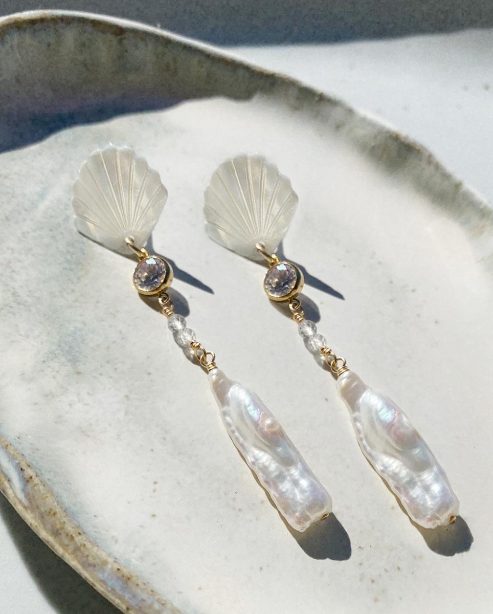 Aphrodite Mother of Pearl Chandelier EarringsEarrings14k Gold FilledAngela Wozniak Jewellery