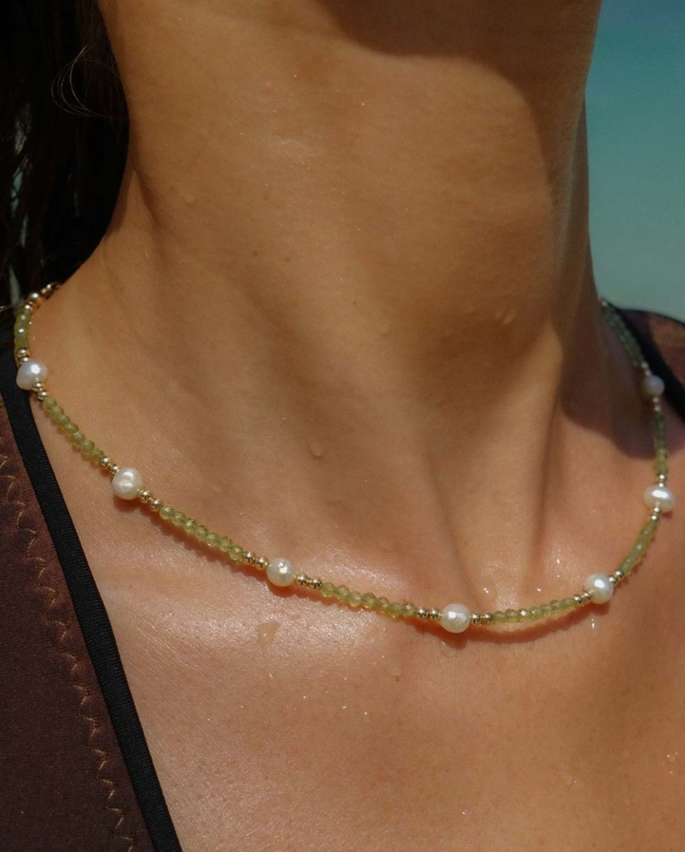 Peridot & Pearl NecklaceNecklaces14K Gold Filled (Customise Gemstones)Angela Wozniak Jewellery