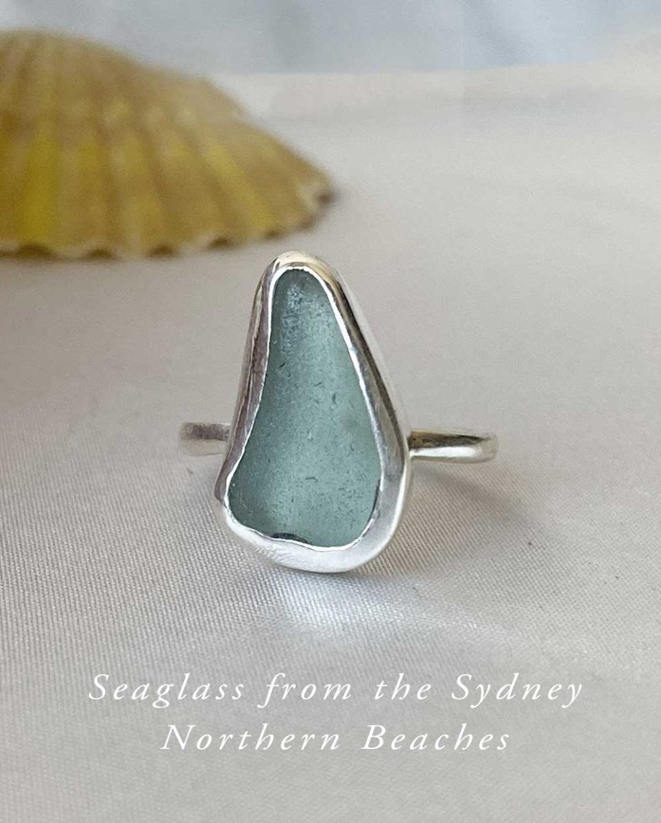 Seafoam Seaglass Ring #607 (Size 6)Seaglass RingSterling SilverAngela Wozniak Jewellery