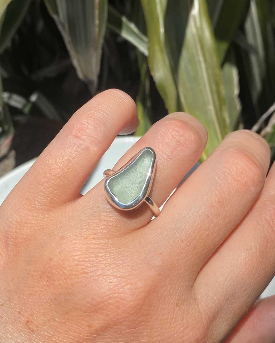 Seafoam Seaglass Ring #607 (Size 6)Seaglass RingSterling SilverAngela Wozniak Jewellery