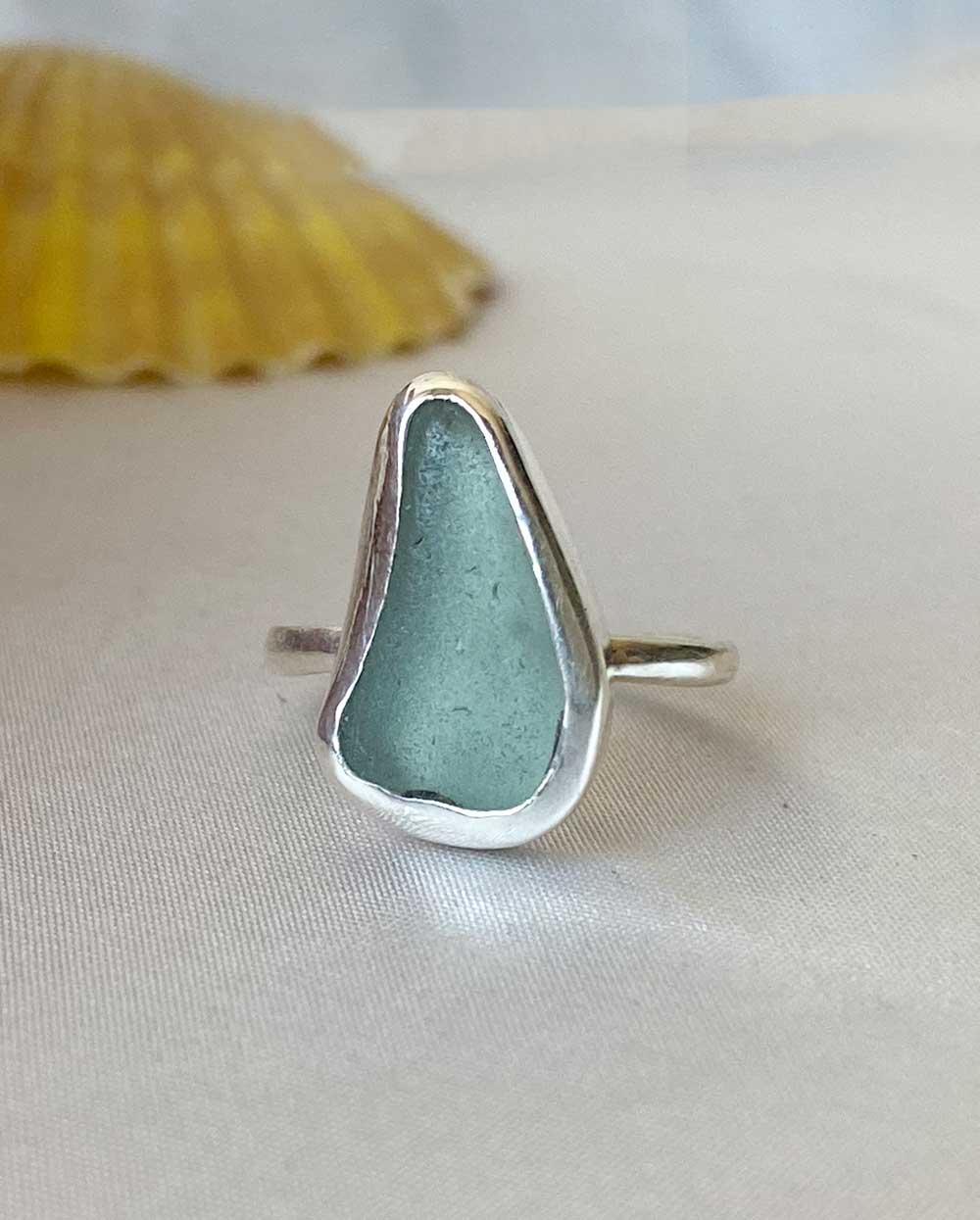 Seafoam Seaglass Ring #607 (Size 6)